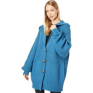 Free People Swim Too Deep Cardi Oversized Ribbed Knit Cardigan Women's Medium